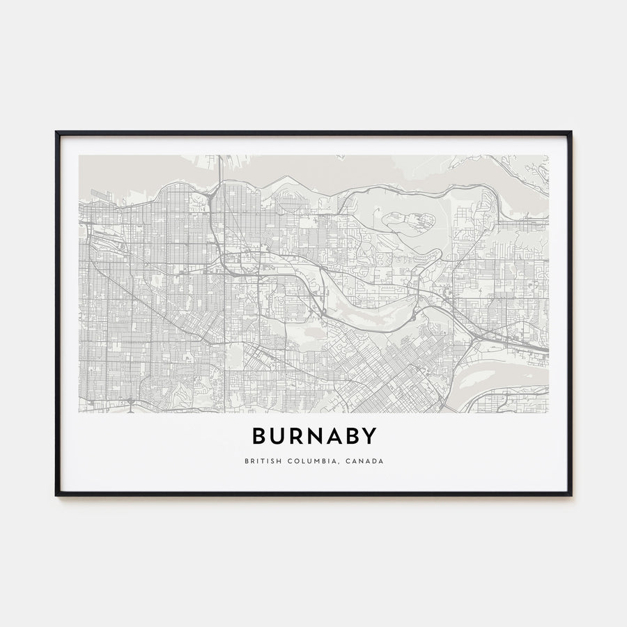 Burnaby Map Landscape Poster