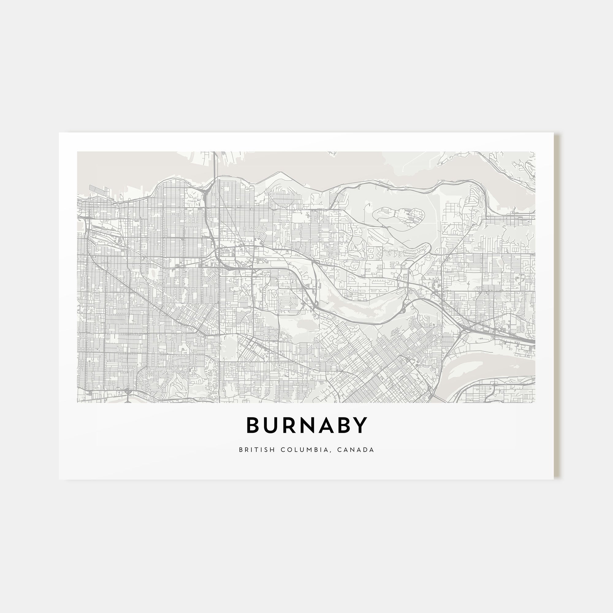 Burnaby Map Landscape Poster