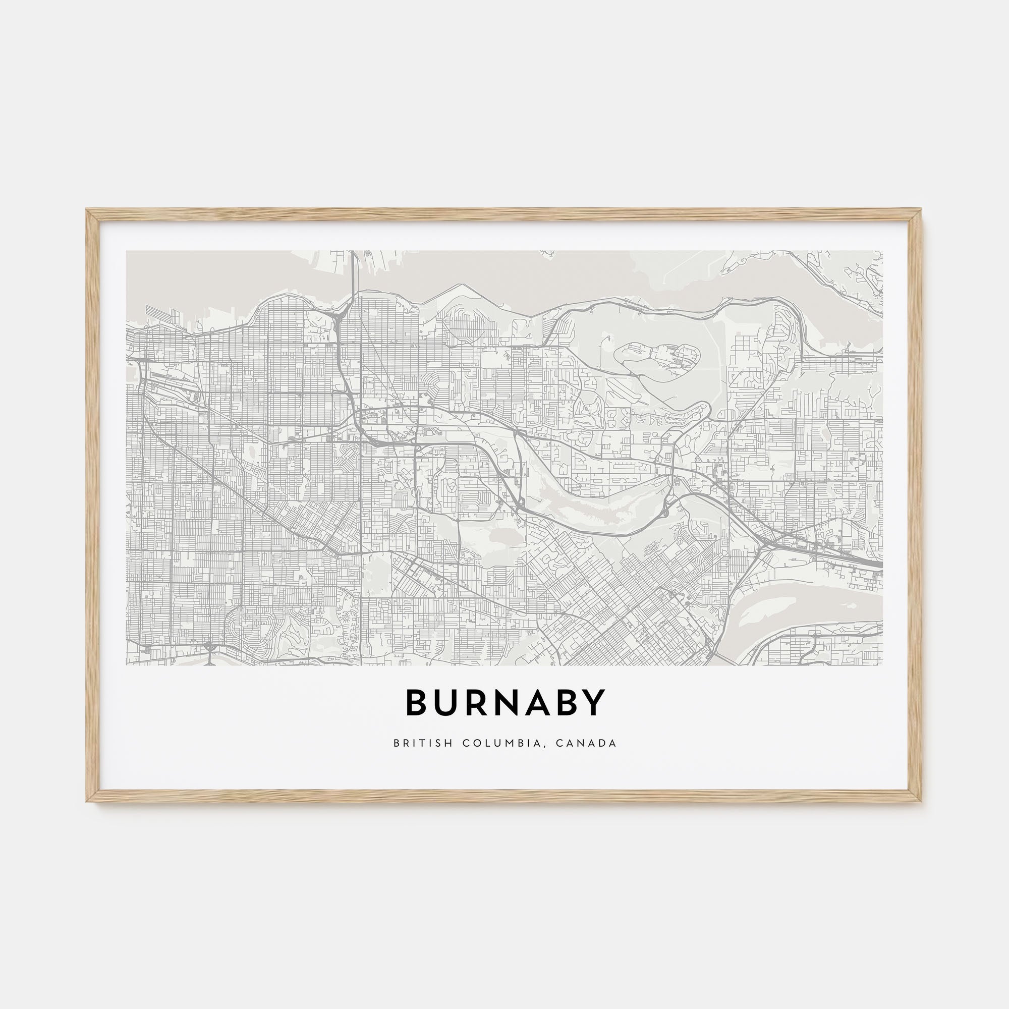 Burnaby Map Landscape Poster