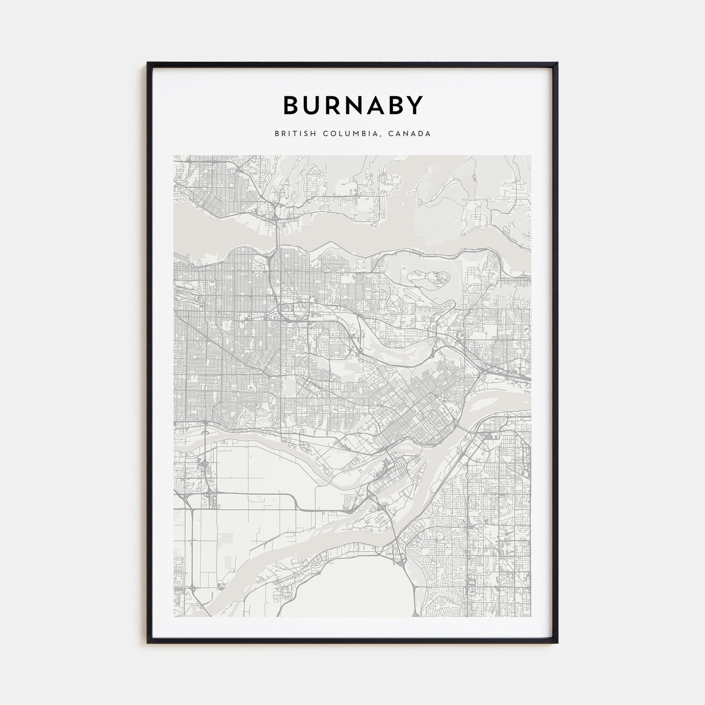 Burnaby Map Portrait Poster