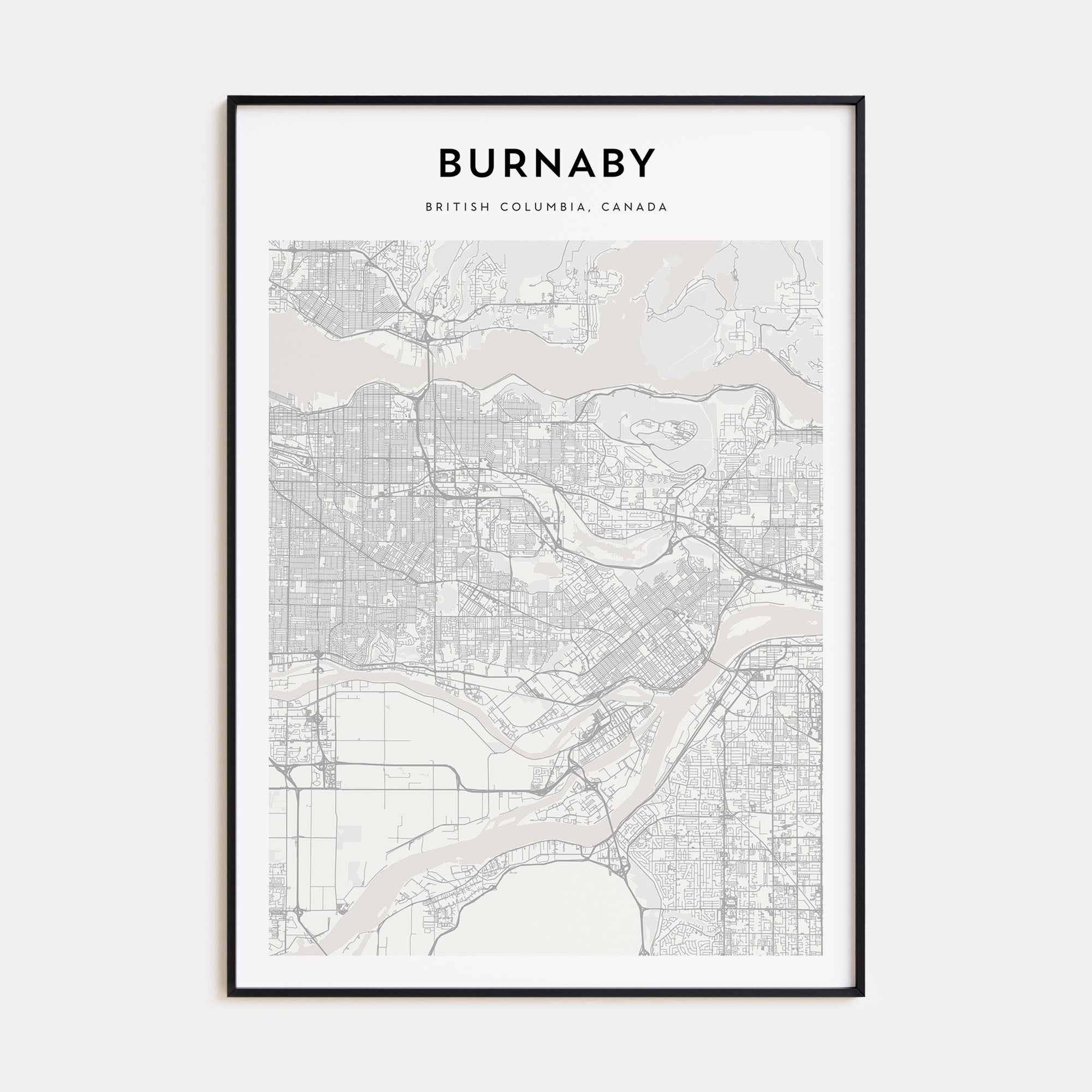 Burnaby Map Portrait Poster