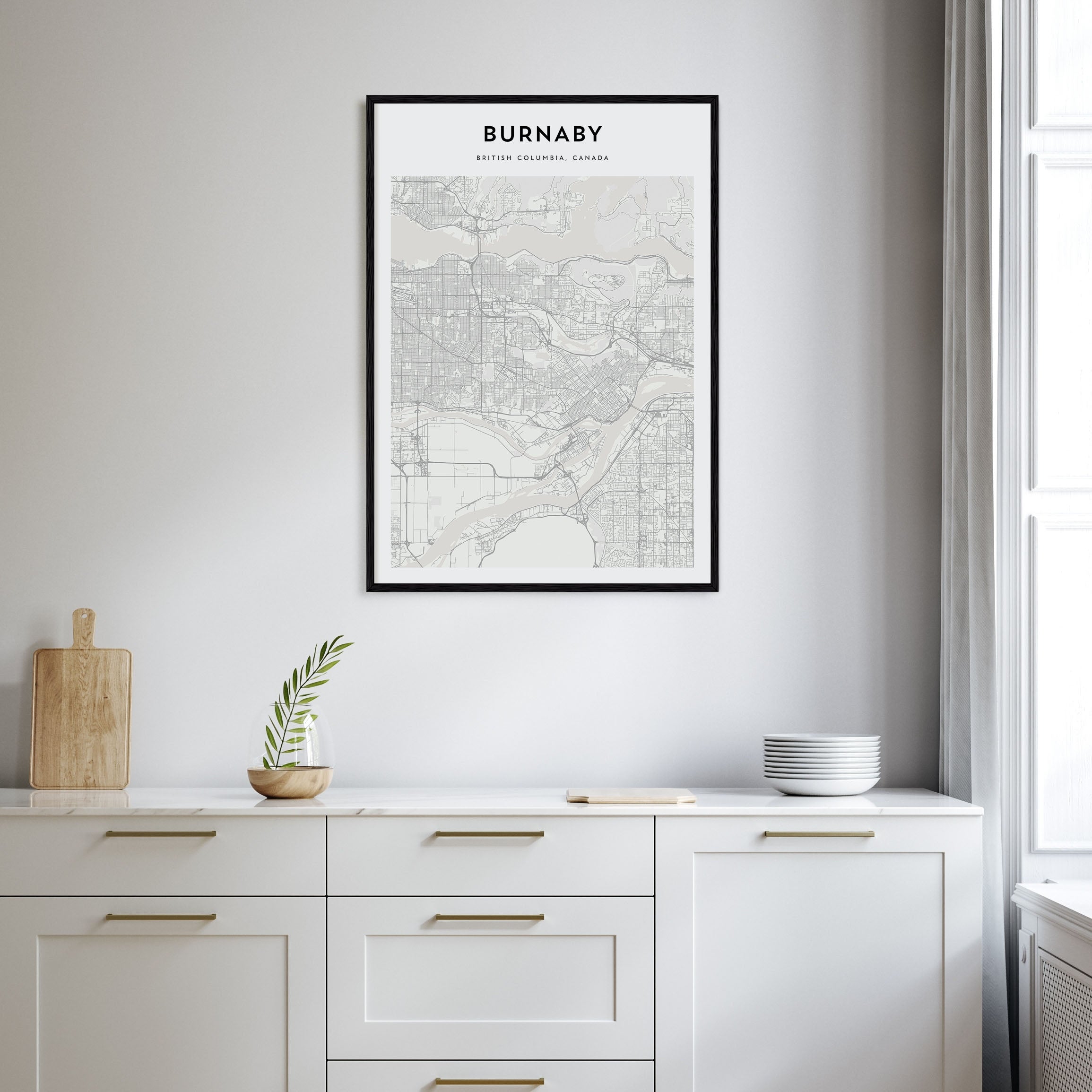 Burnaby Map Portrait Poster
