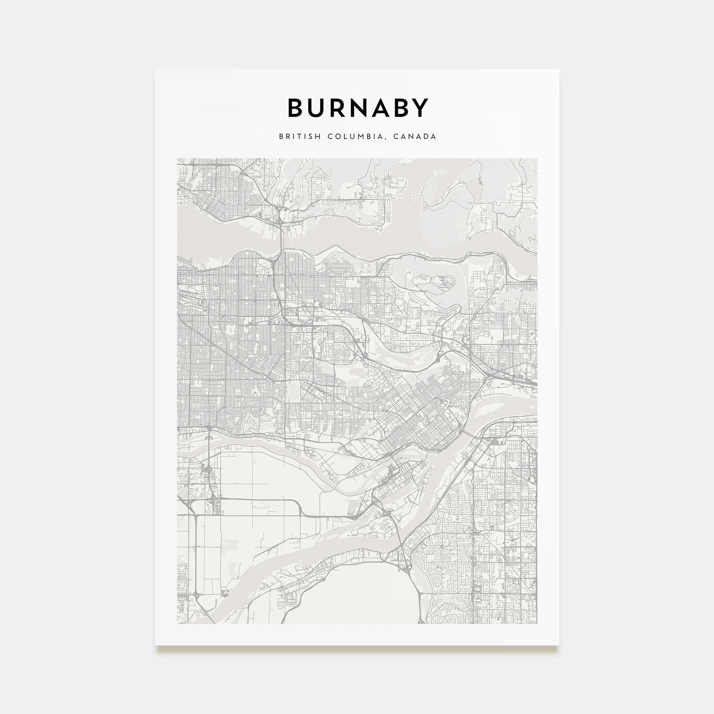 Burnaby Map Portrait Poster