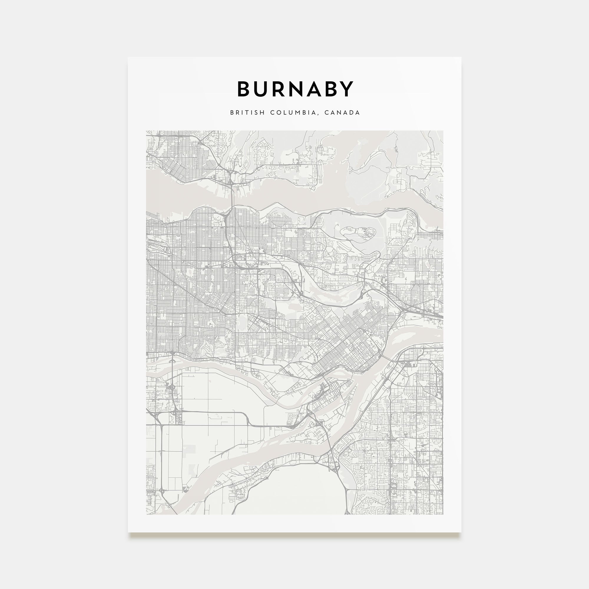 Burnaby Map Portrait Poster