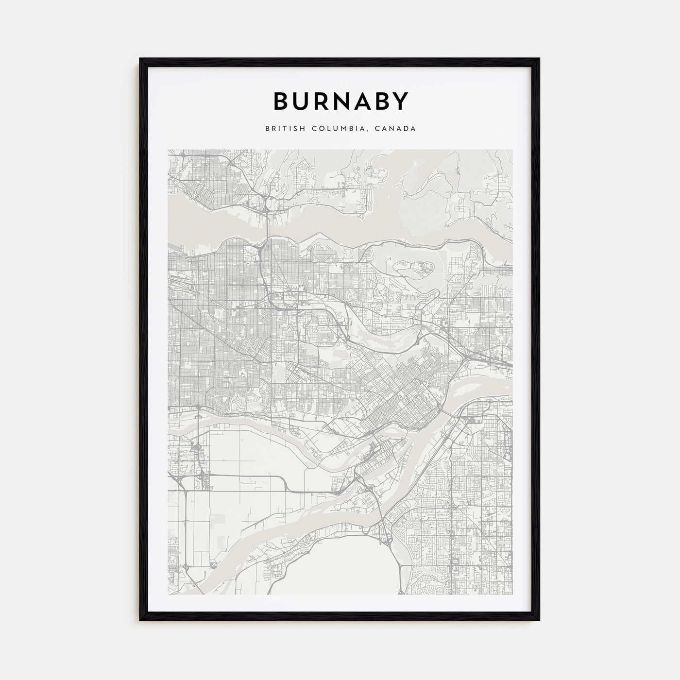 Burnaby Map Portrait Poster