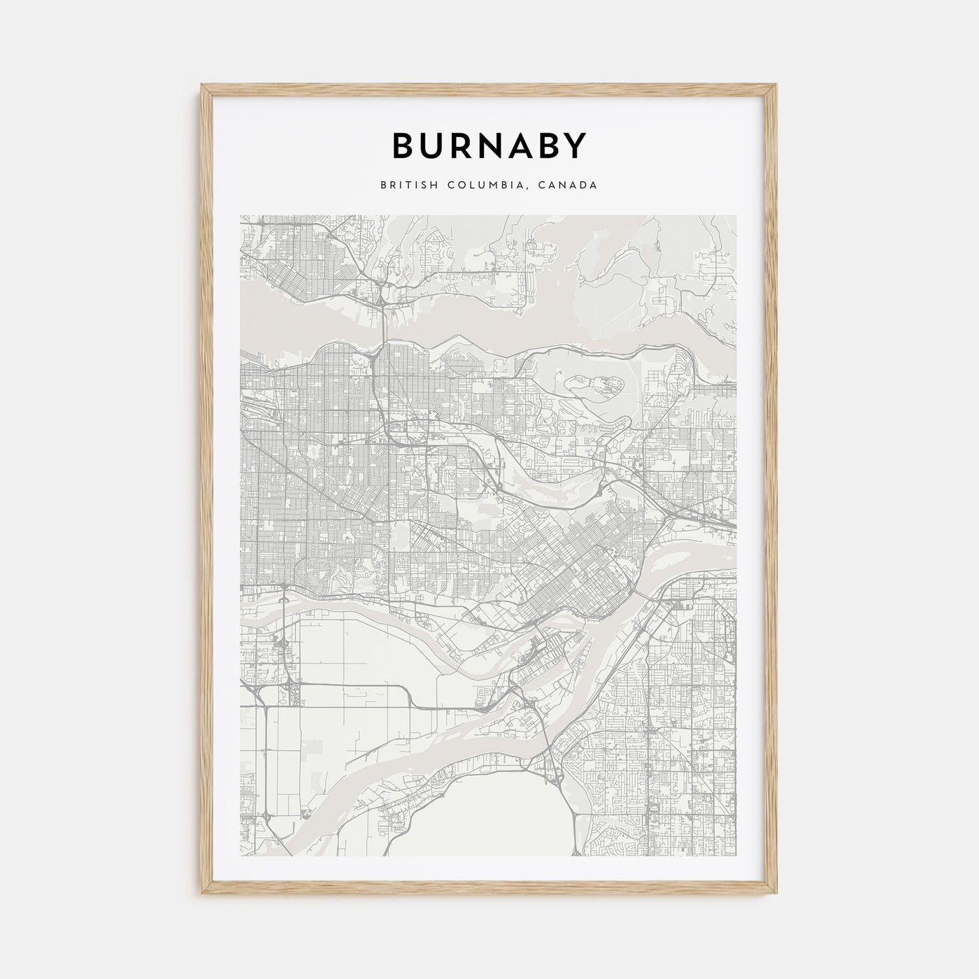 Burnaby Map Portrait Poster