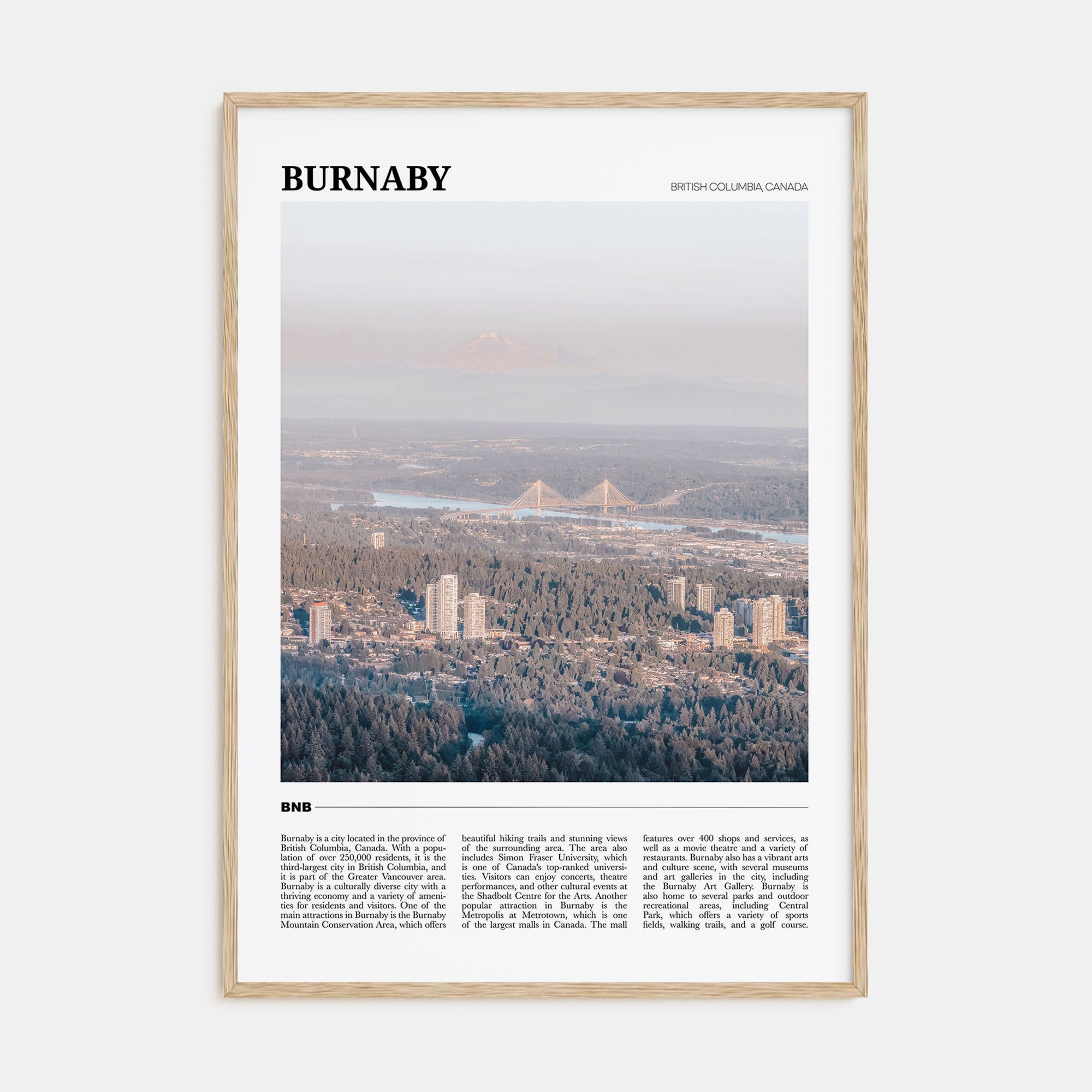 Burnaby Travel Color Poster