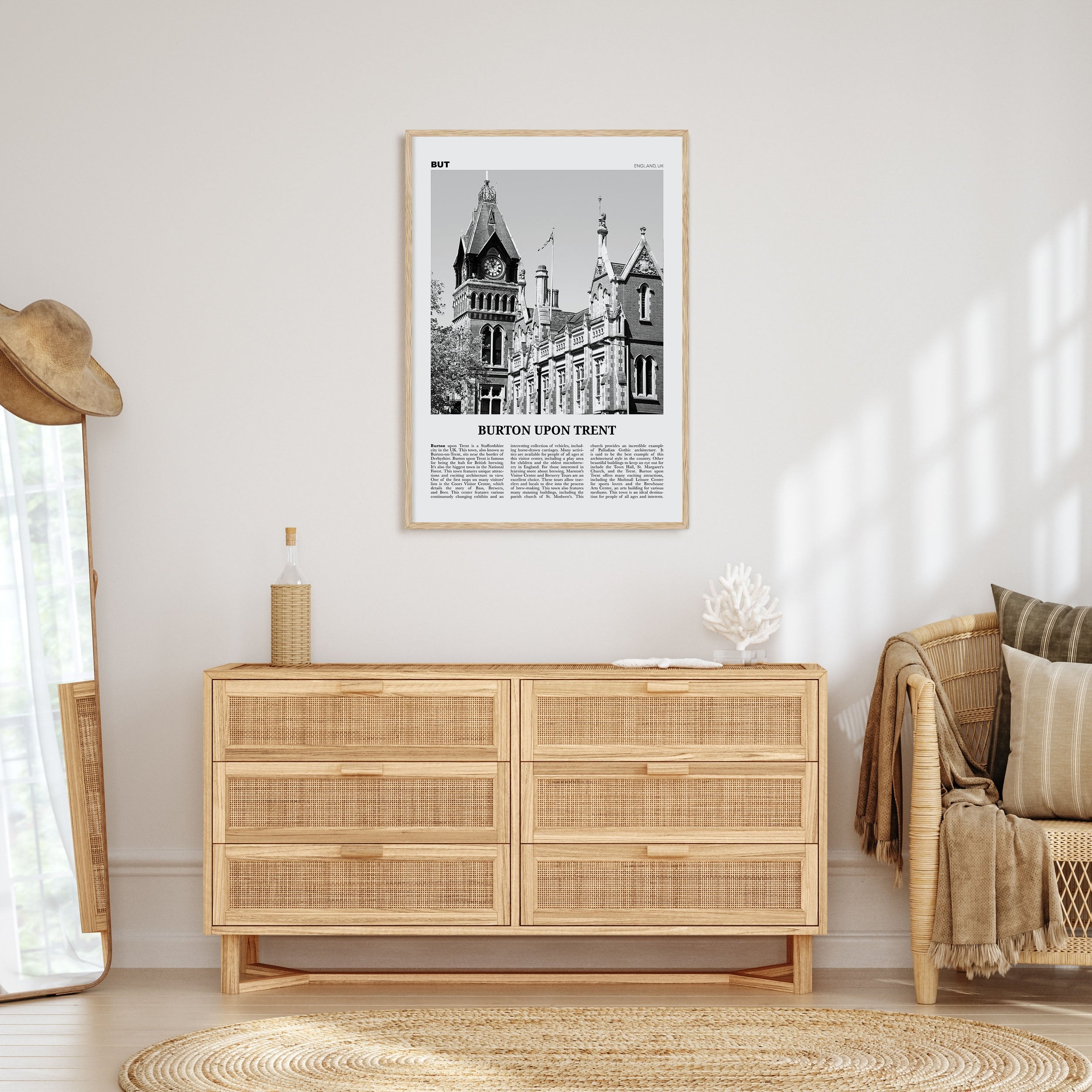 Burton upon Trent Travel B&W Poster