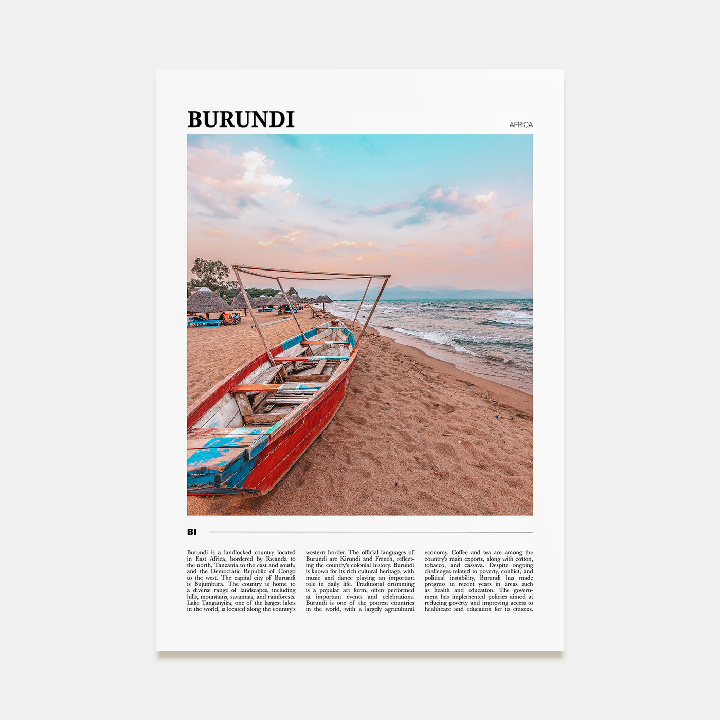 Burundi Travel Color Poster