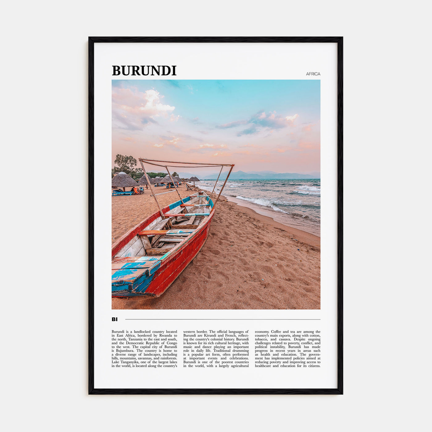 Burundi Travel Color Poster