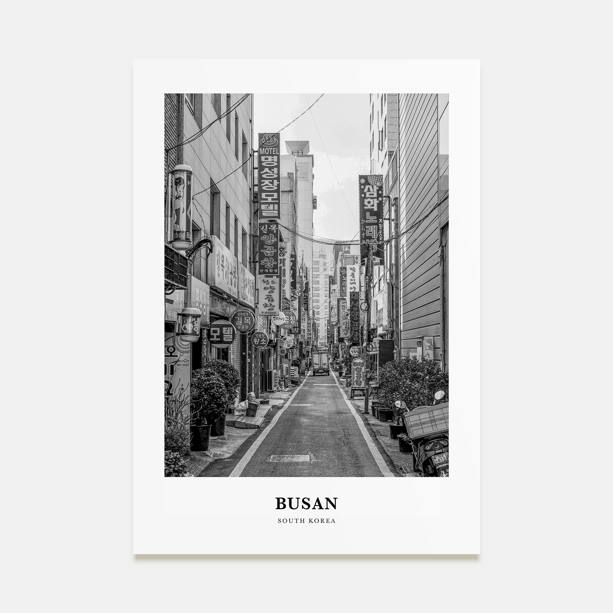 Busan Portrait B&W No 1 Poster