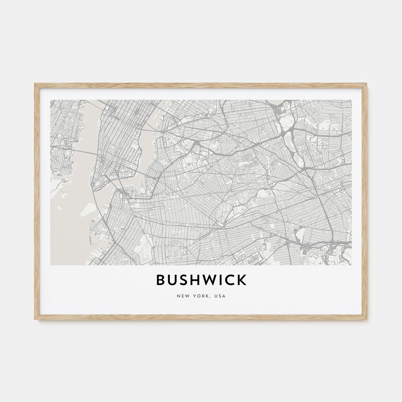 Bushwick Map Landscape Poster
