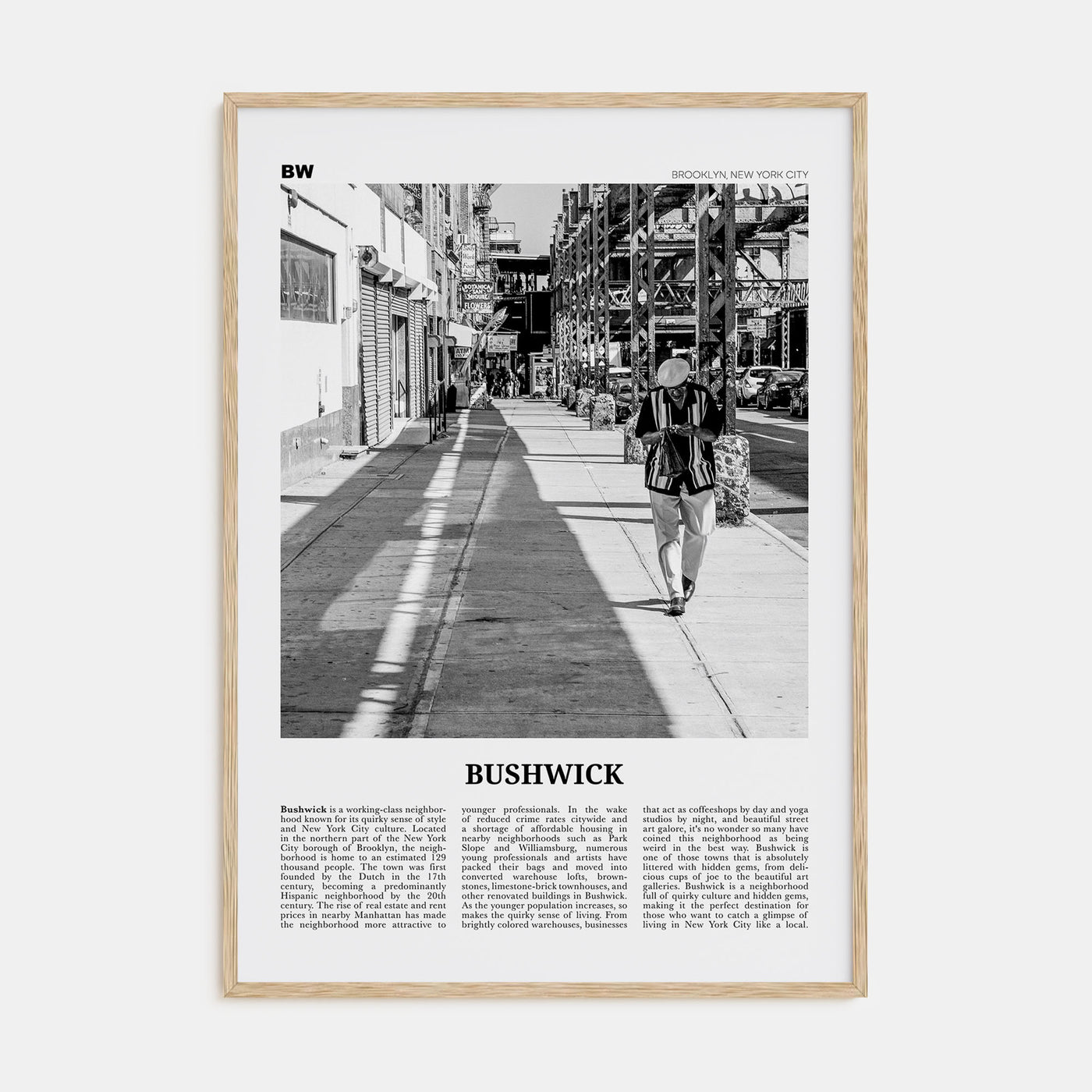 Bushwick Travel B&W Poster