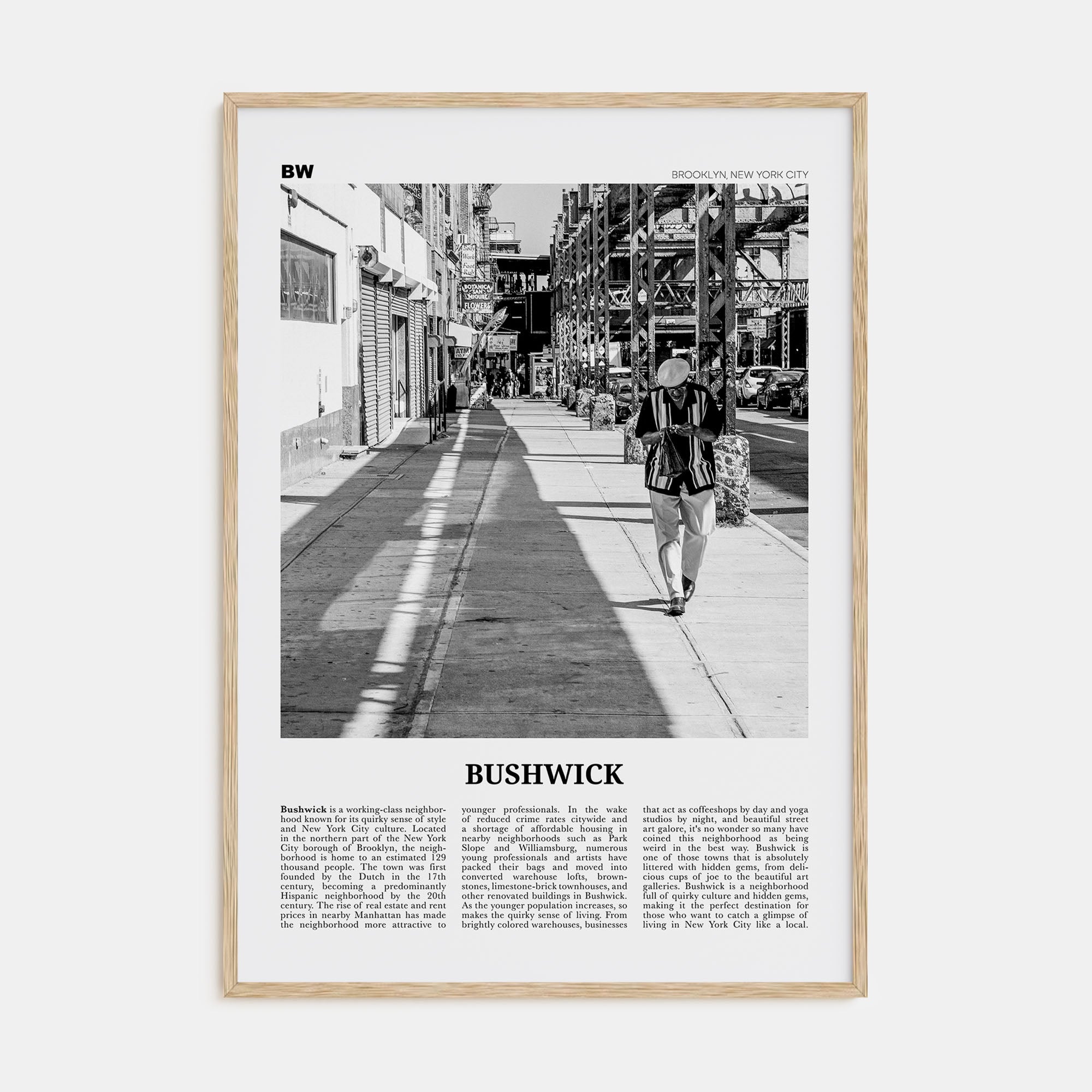 Bushwick Travel B&W Poster