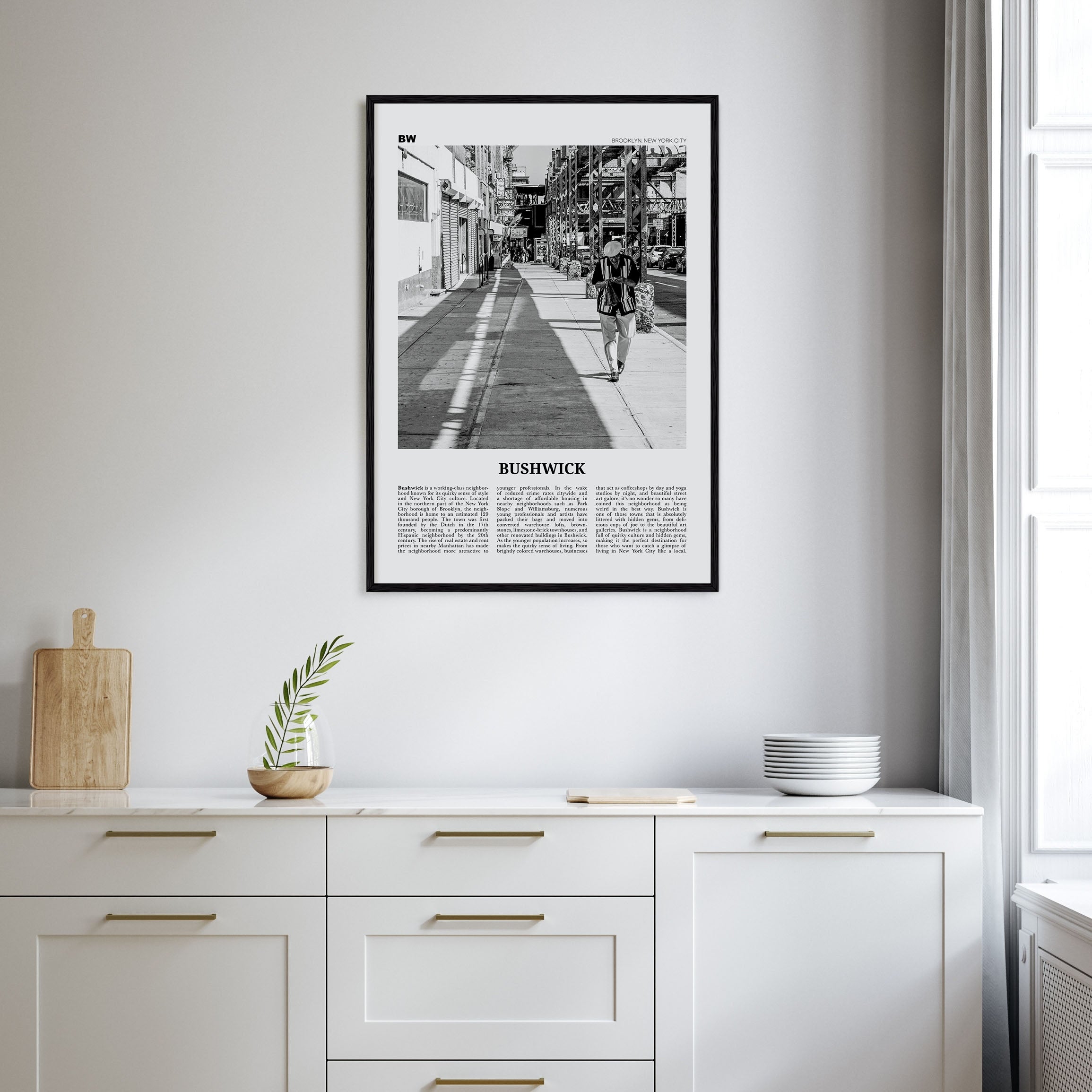 Bushwick Travel B&W Poster
