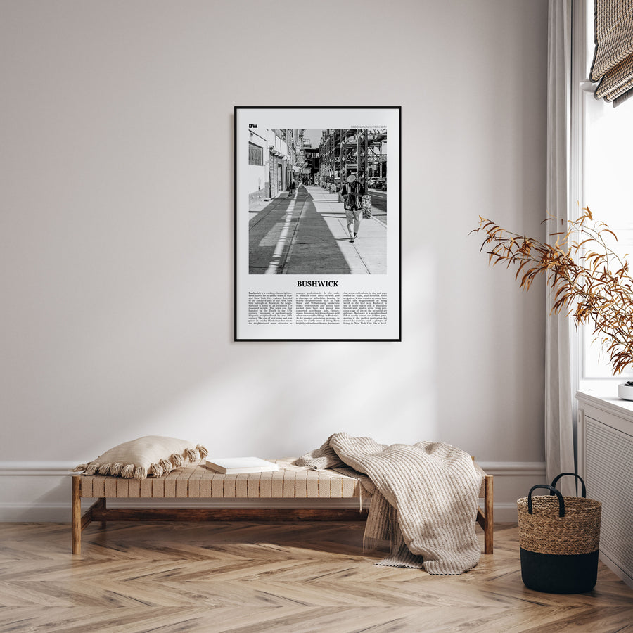Bushwick Travel B&W Poster