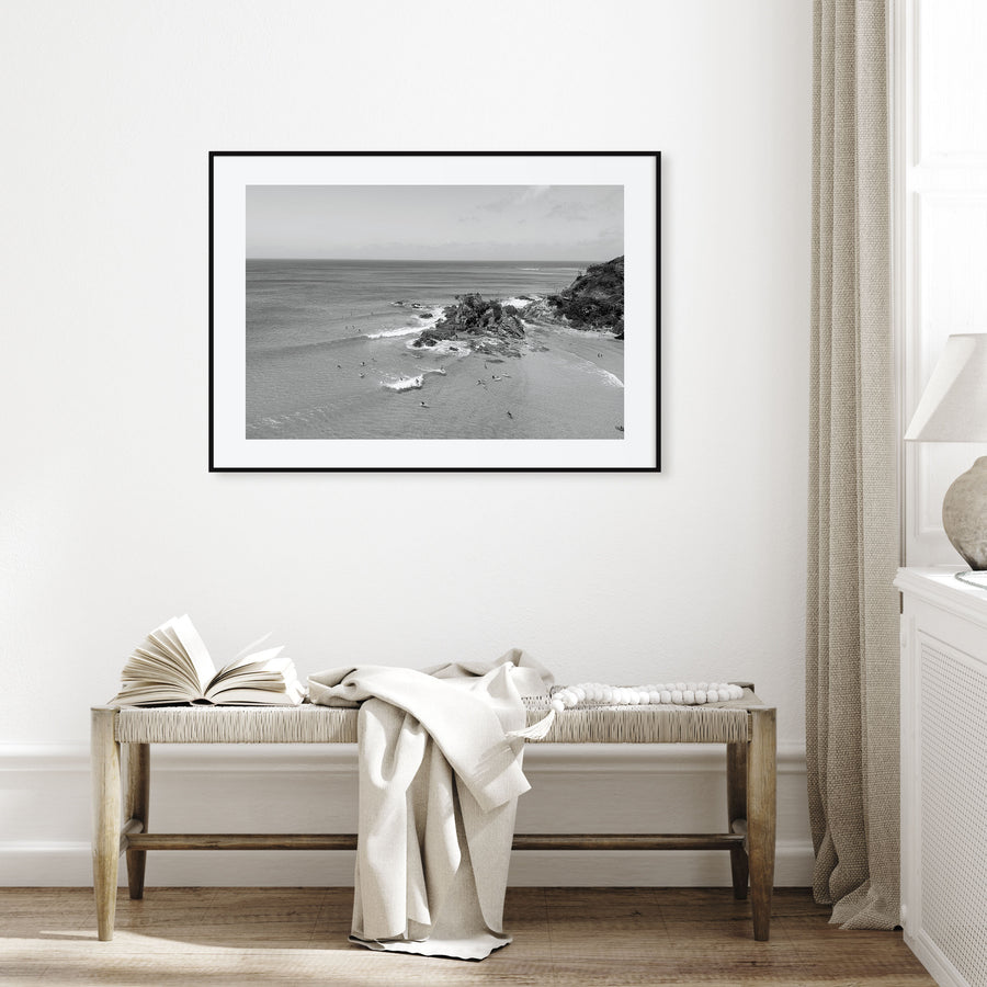 Byron Bay Landscape B&W Poster
