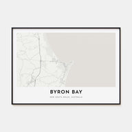 Byron Bay Map Landscape Poster