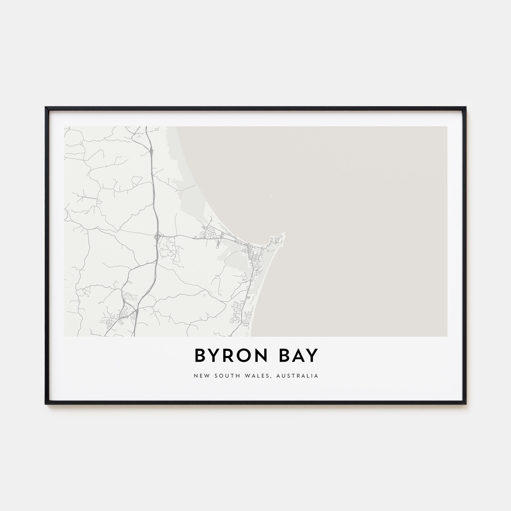 Byron Bay Map Landscape Poster