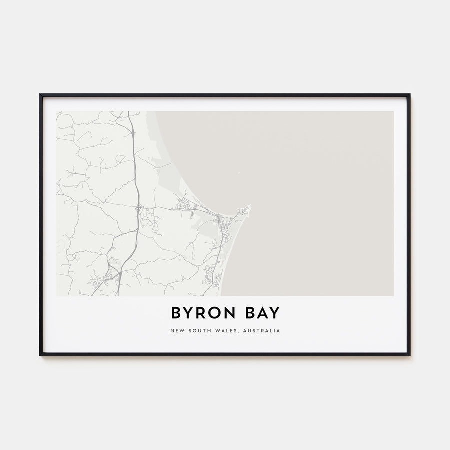 Byron Bay Map Landscape Poster
