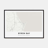 Byron Bay Map Landscape Poster
