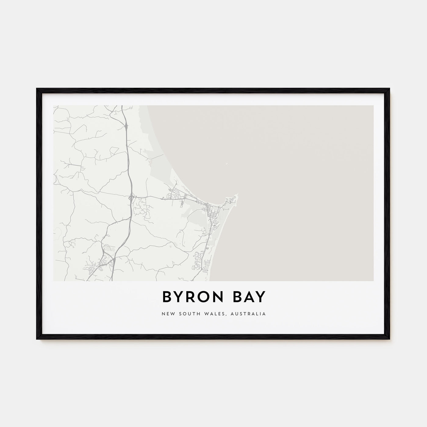 Byron Bay Map Landscape Poster