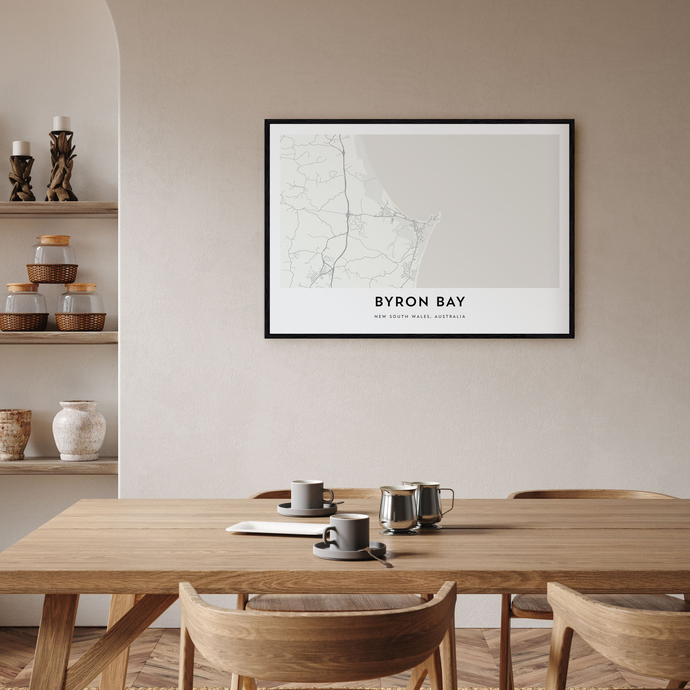 Byron Bay Map Landscape Poster