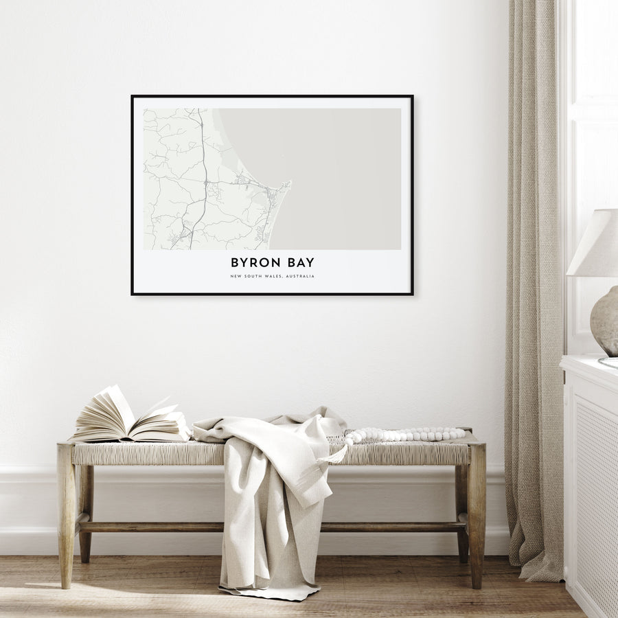 Byron Bay Map Landscape Poster