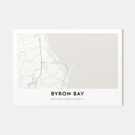 Byron Bay Map Landscape Poster