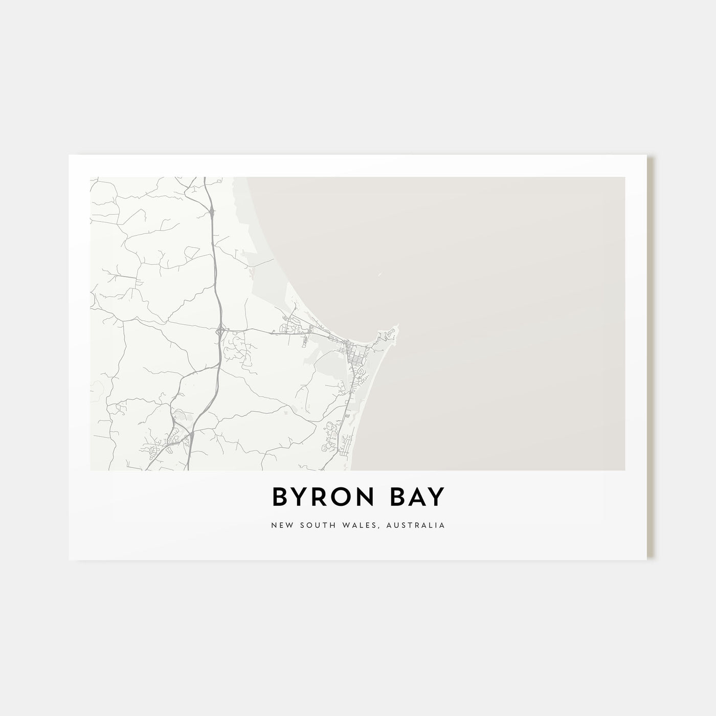 Byron Bay Map Landscape Poster
