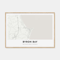 Byron Bay Map Landscape Poster