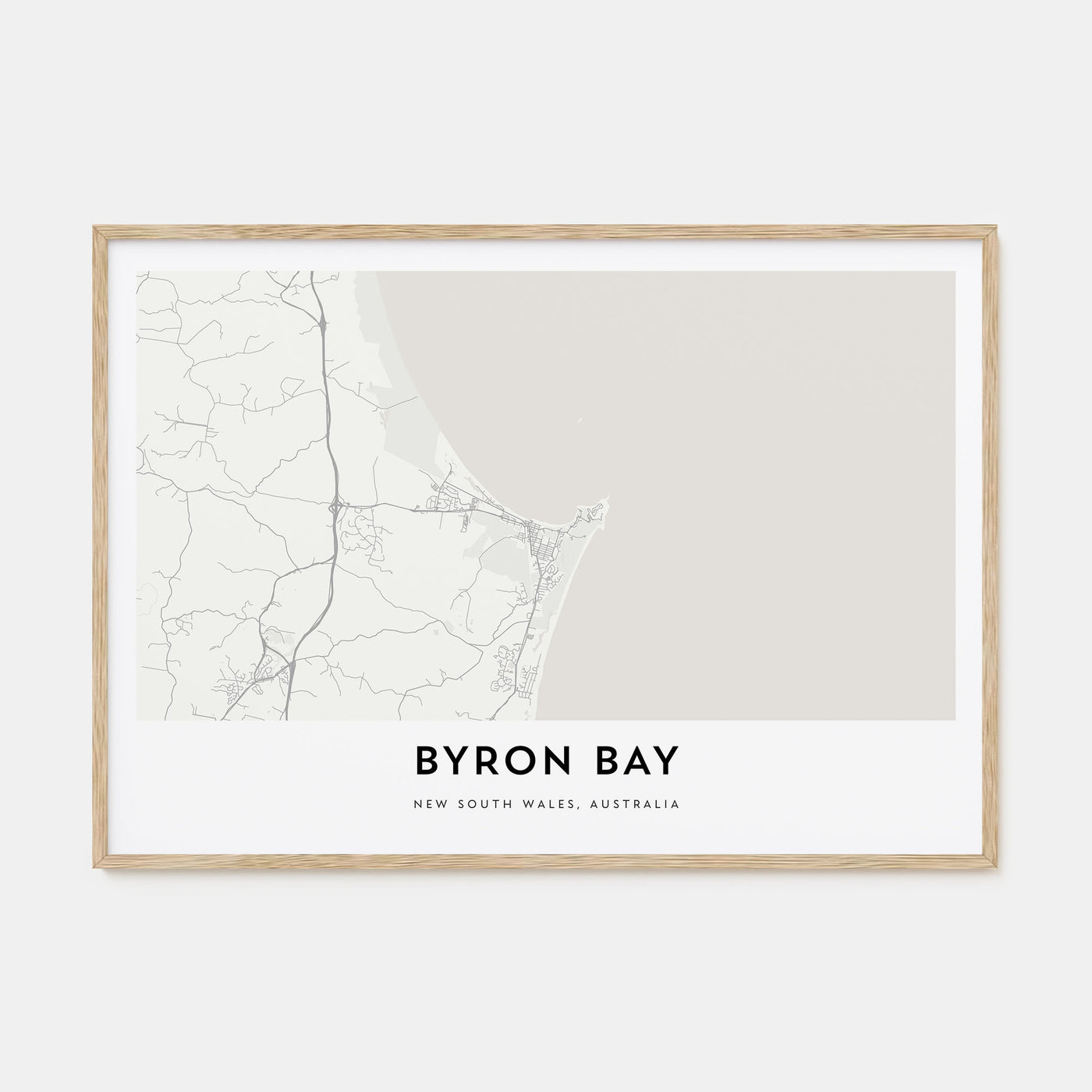 Byron Bay Map Landscape Poster
