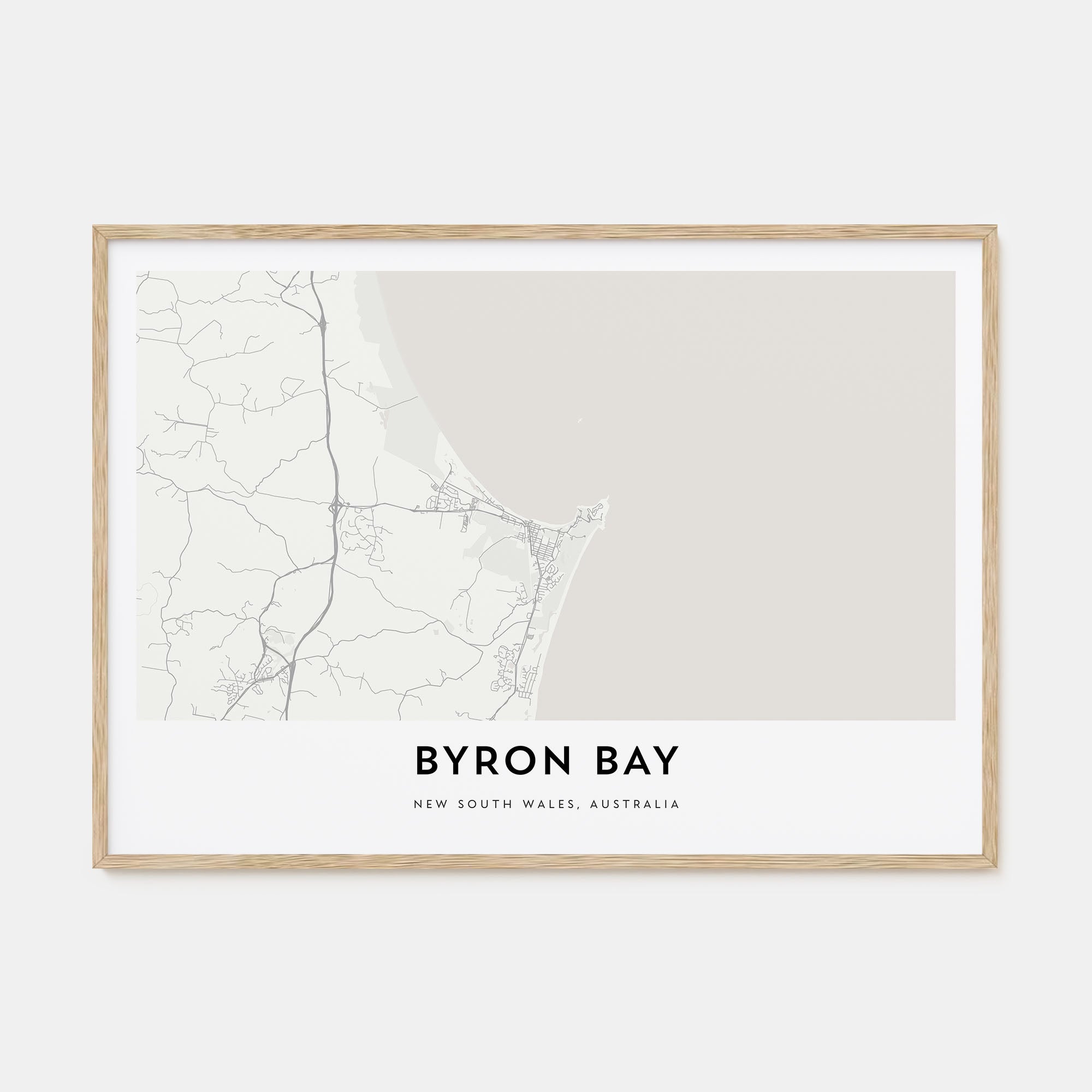 Byron Bay Map Landscape Poster