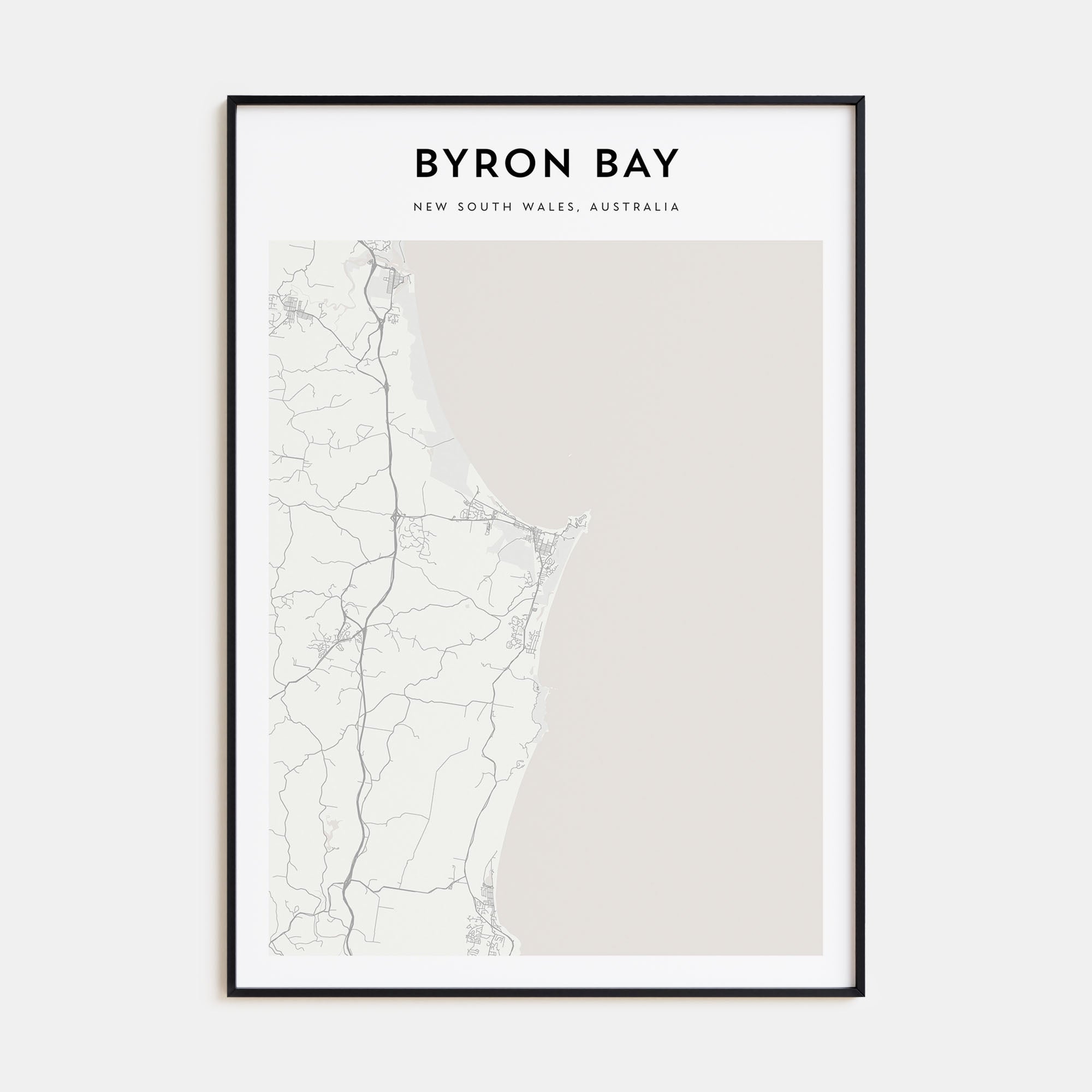Byron Bay Map Portrait Poster