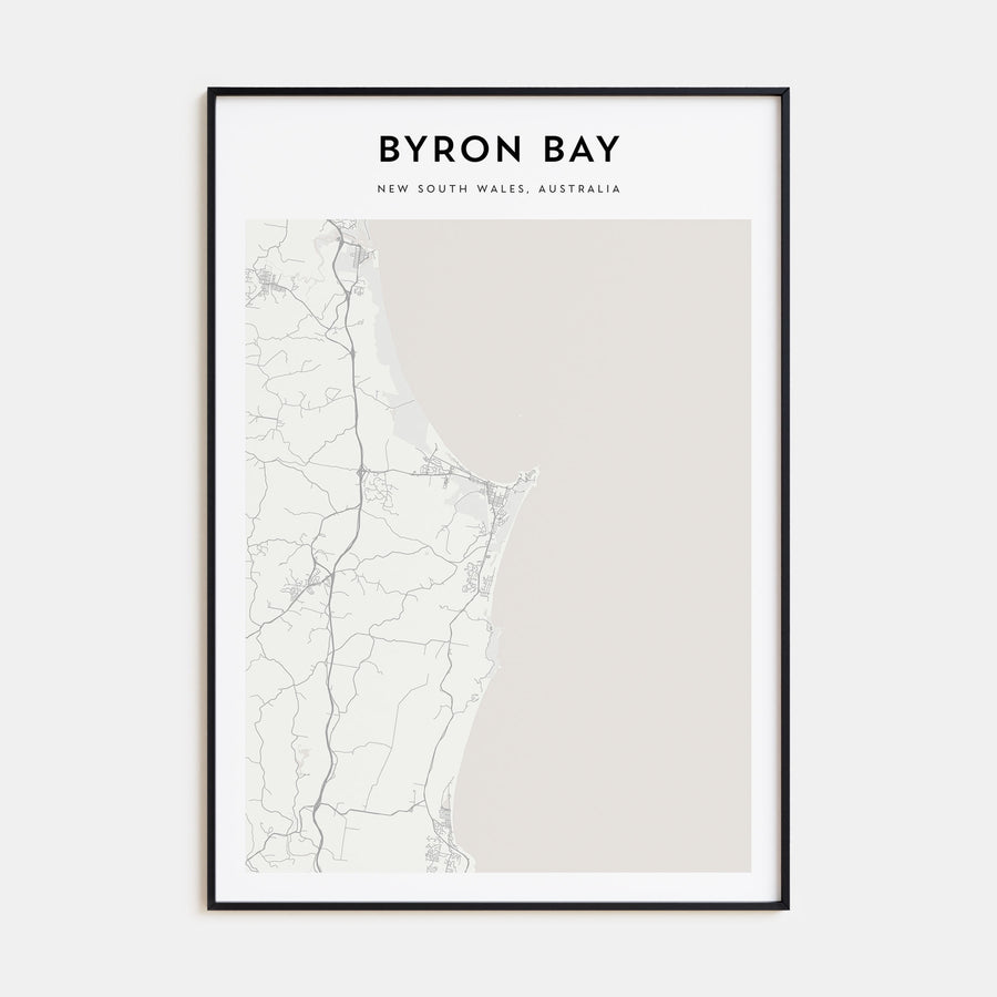 Byron Bay Map Portrait Poster