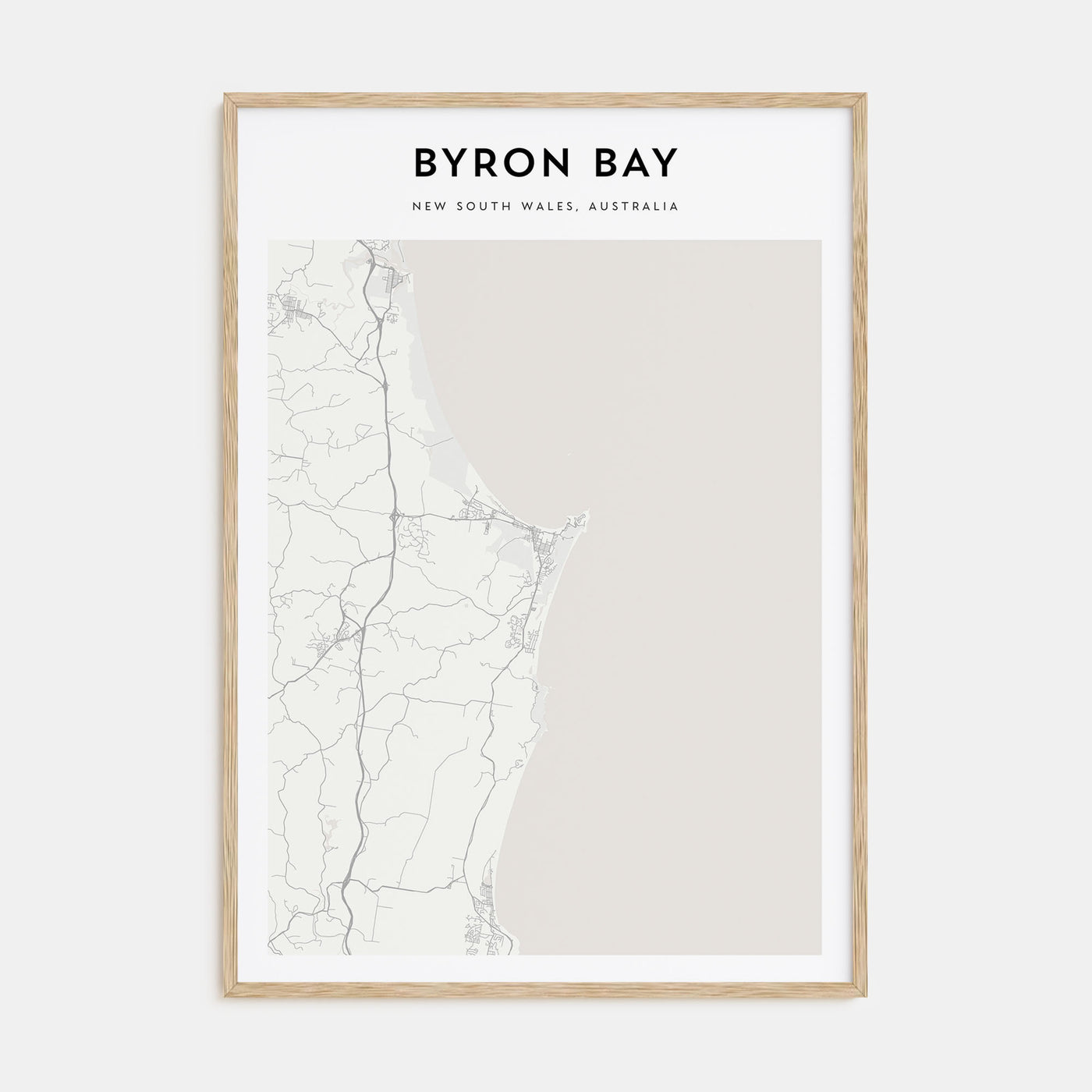 Byron Bay Map Portrait Poster