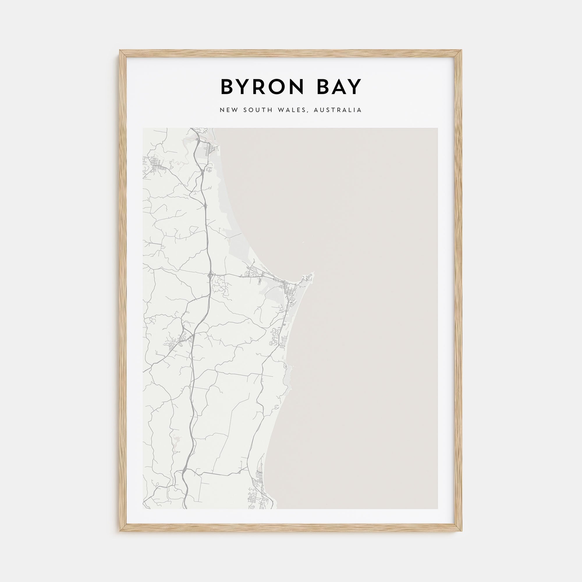 Byron Bay Map Portrait Poster