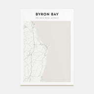 Byron Bay Map Portrait Poster