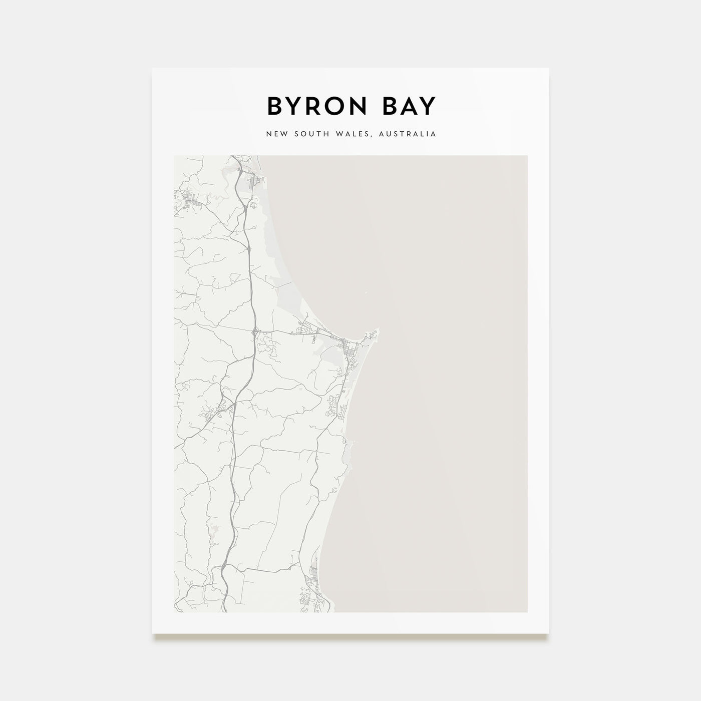 Byron Bay Map Portrait Poster