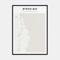 Byron Bay Map Portrait Poster