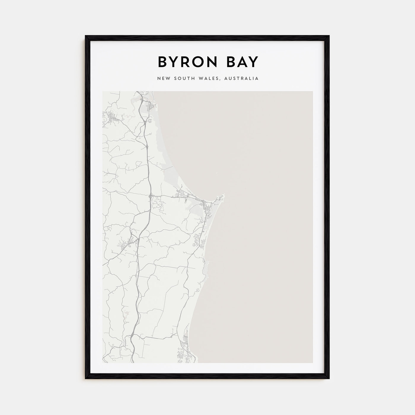 Byron Bay Map Portrait Poster