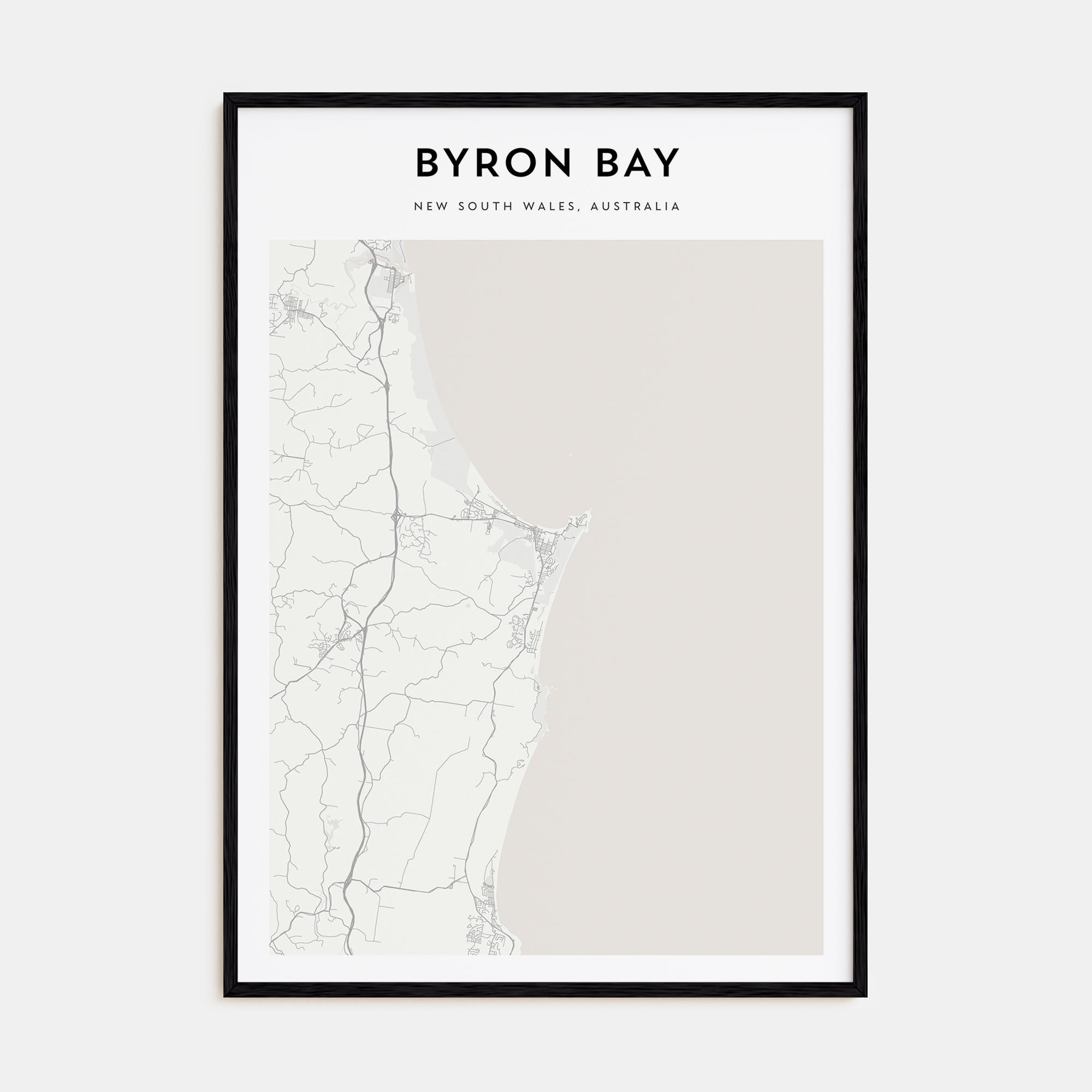 Byron Bay Map Portrait Poster