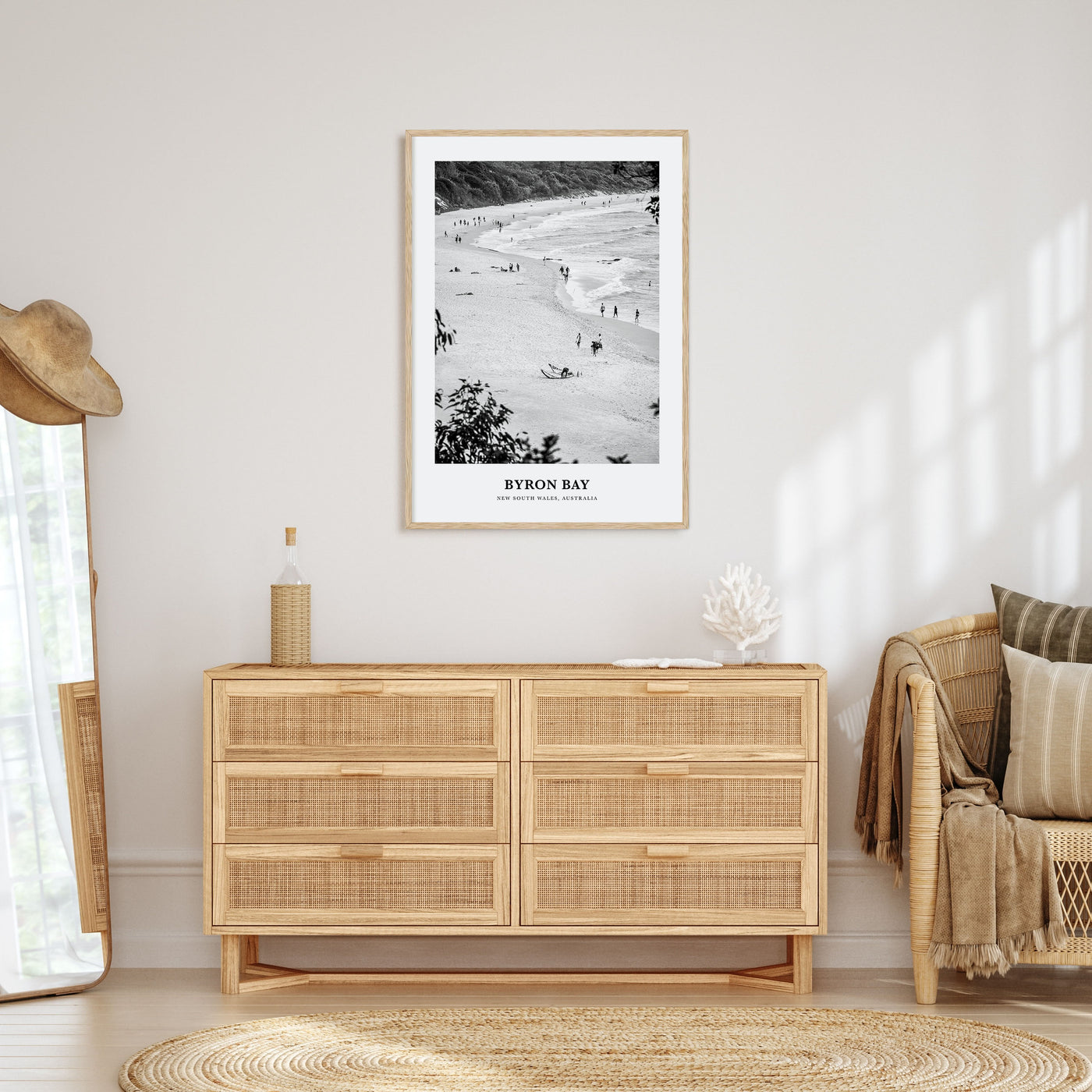 Byron Bay Portrait B&W No 1 Poster