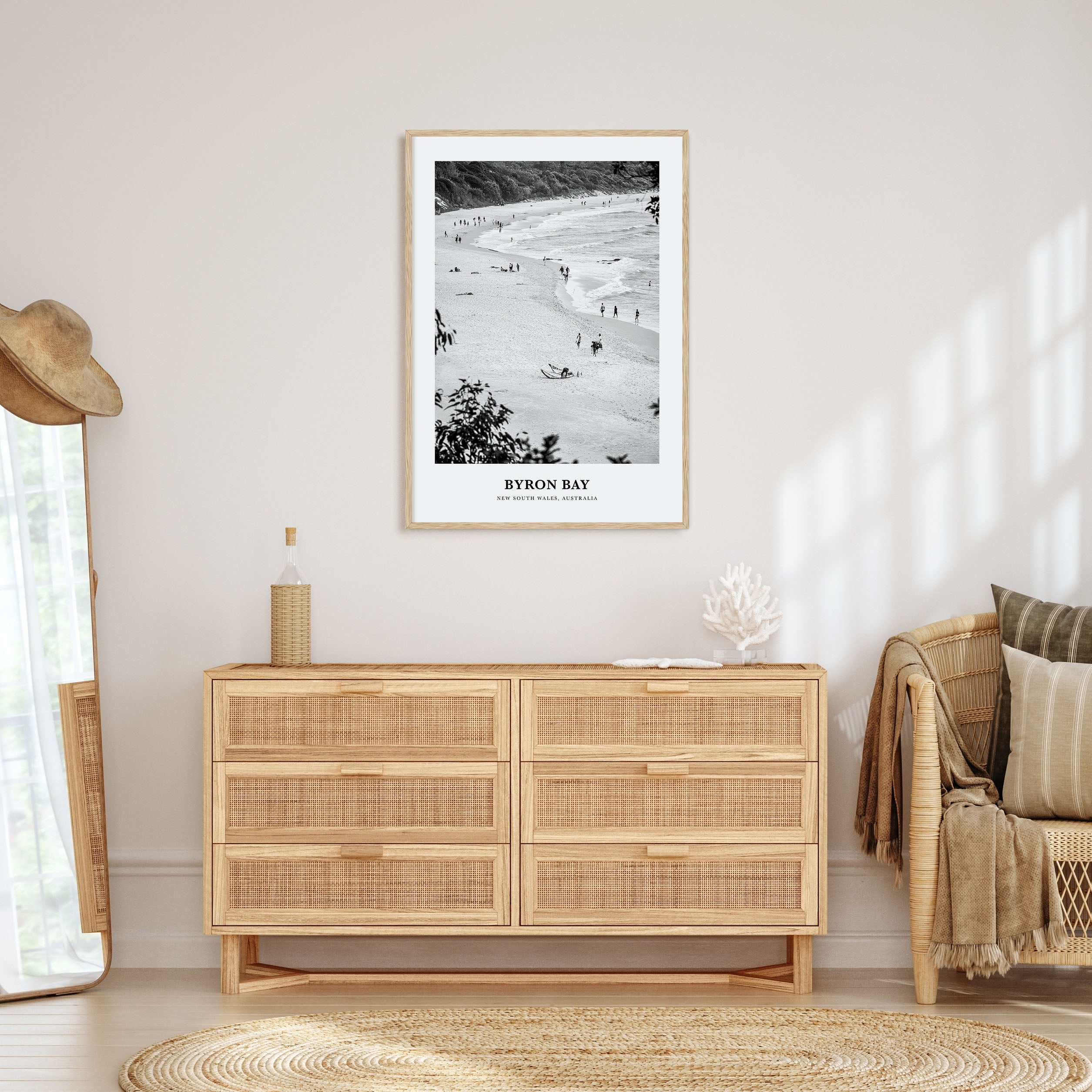 Byron Bay Portrait B&W No 1 Poster