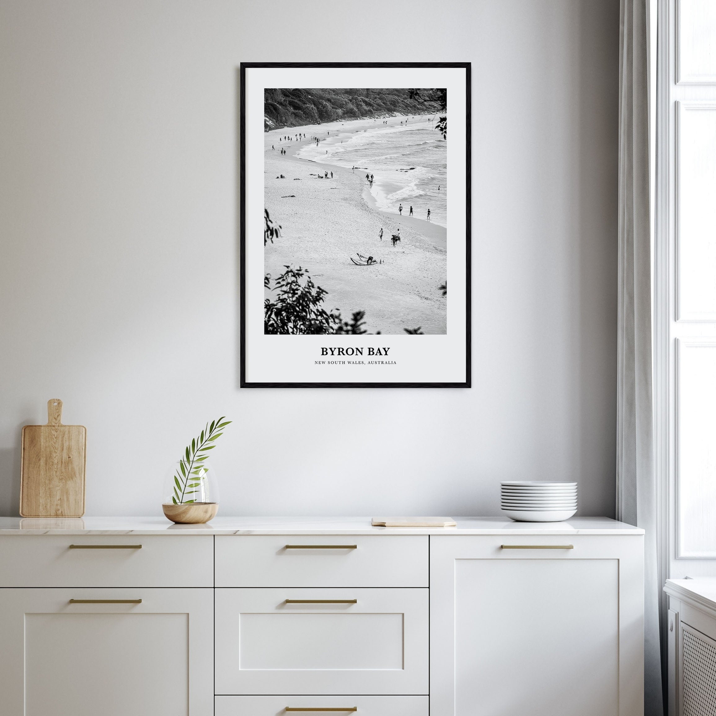 Byron Bay Portrait B&W No 1 Poster