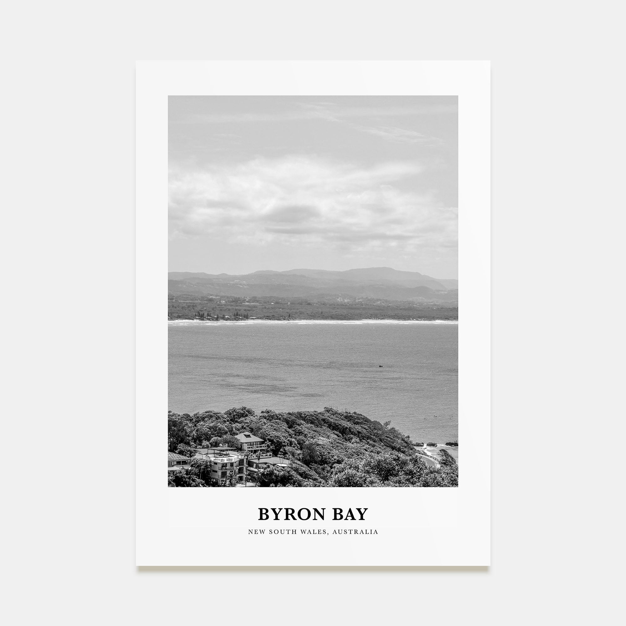 Byron Bay Portrait B&W No 2 Poster