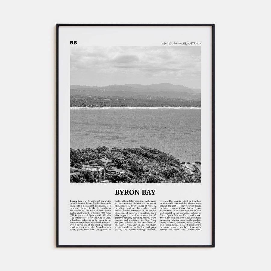 Byron Bay Travel B&W No 2 Poster