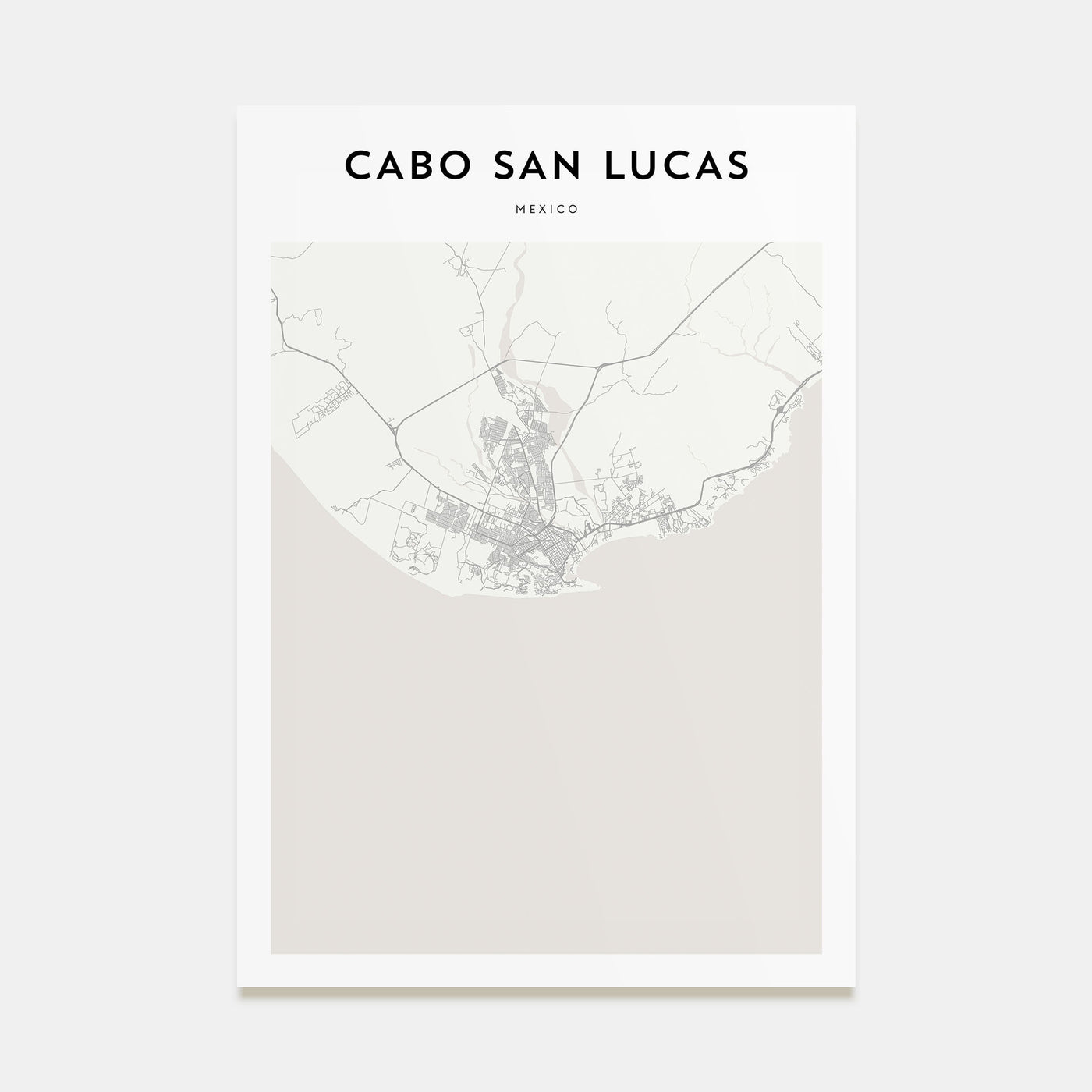 Cabo San Lucas Map Portrait Poster