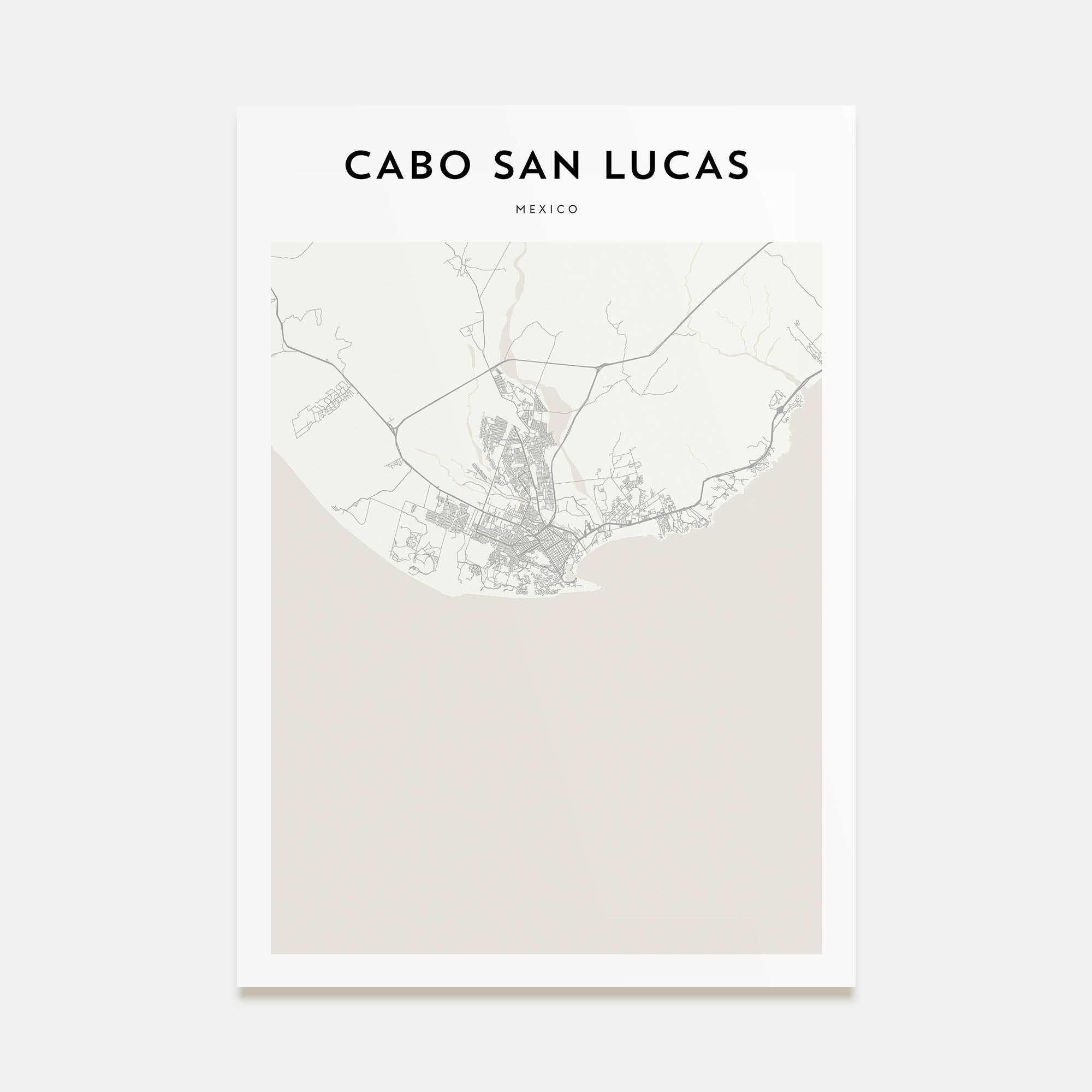 Cabo San Lucas Map Portrait Poster