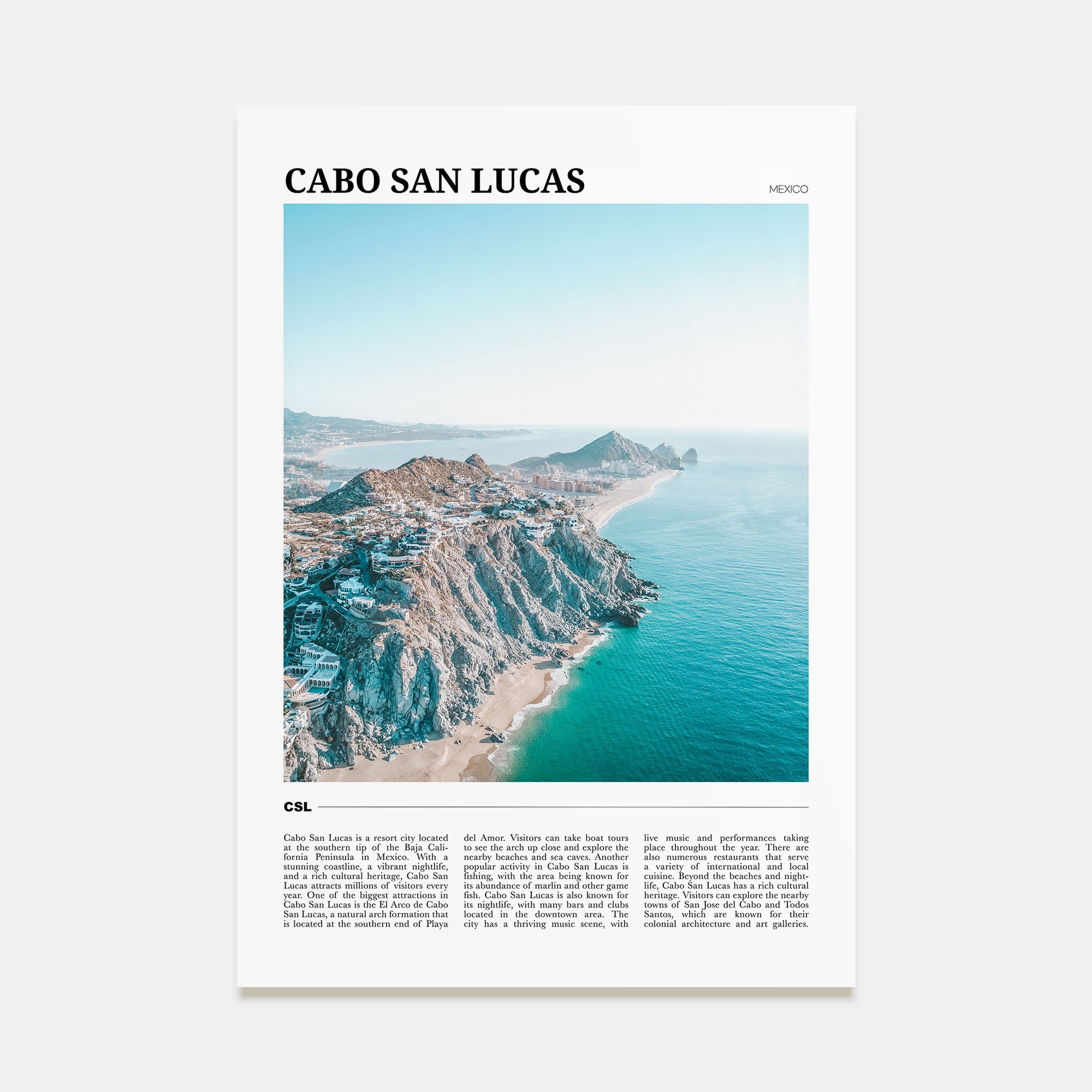 Cabo San Lucas Travel Color Poster